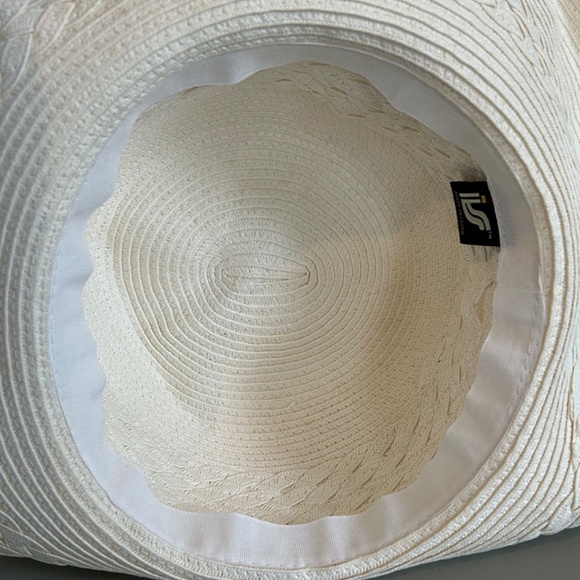 Women's Wide Brim Hat 100% Straw Paper Ivory Color - Picture 5 of 7